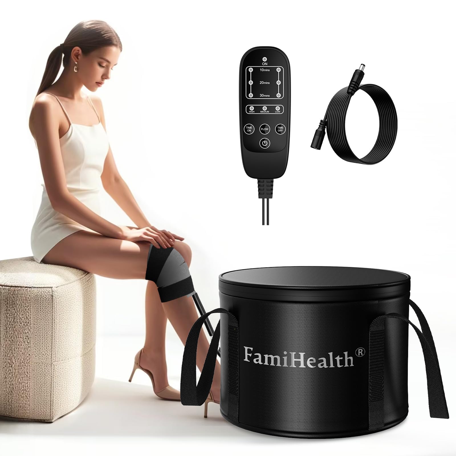 FamiHealth cold therapy machine front view for post op knee relief