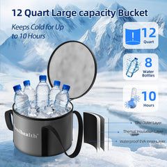 FamiHealth insulated body showcases long lasting cooling with 12 quart reservoir.