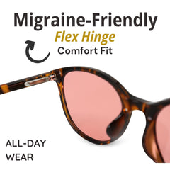 FL-41 tortoise frame close-up highlights spring hinge and comfortable fit.
