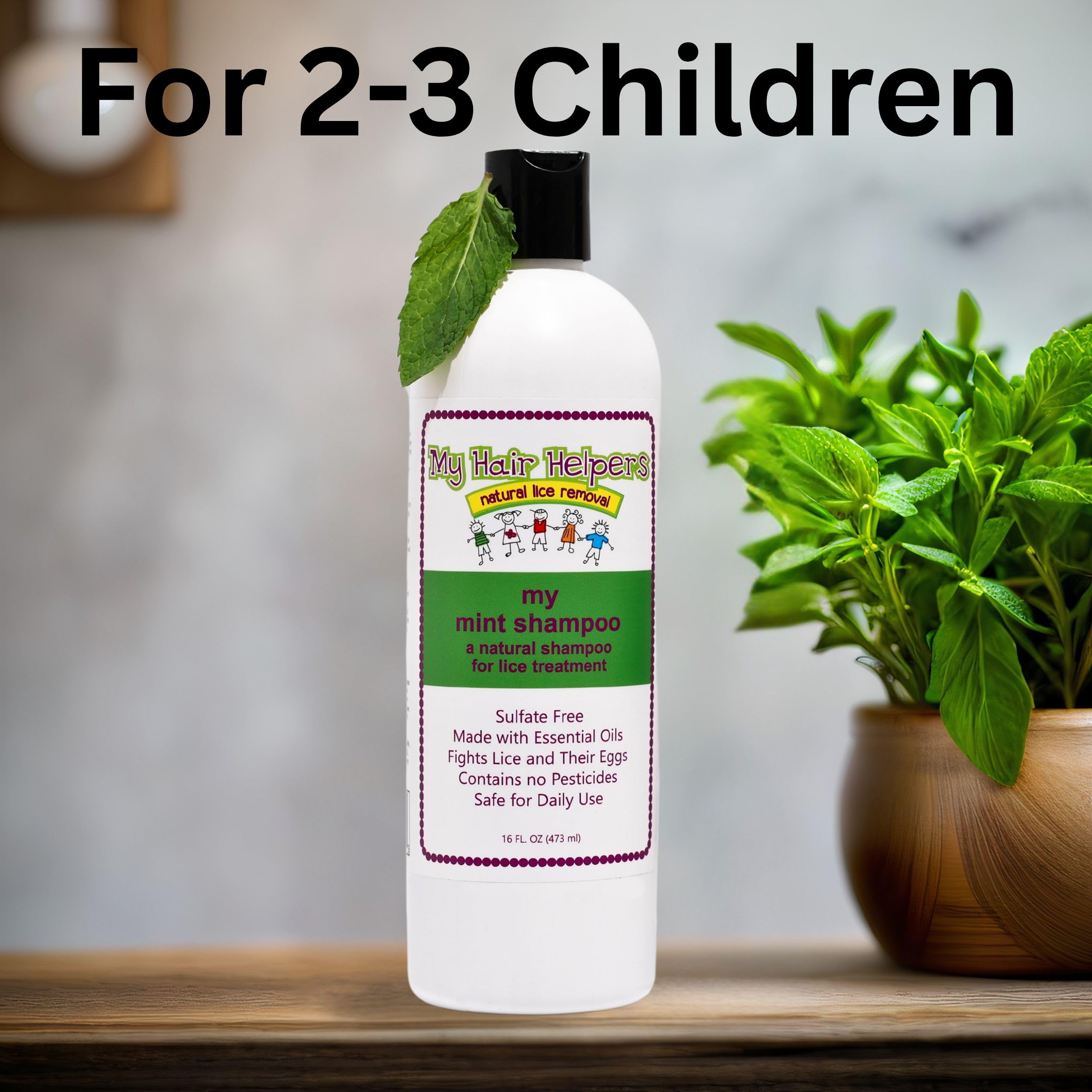 Family size My Hair Helpers shampoo supports 2-3 kids