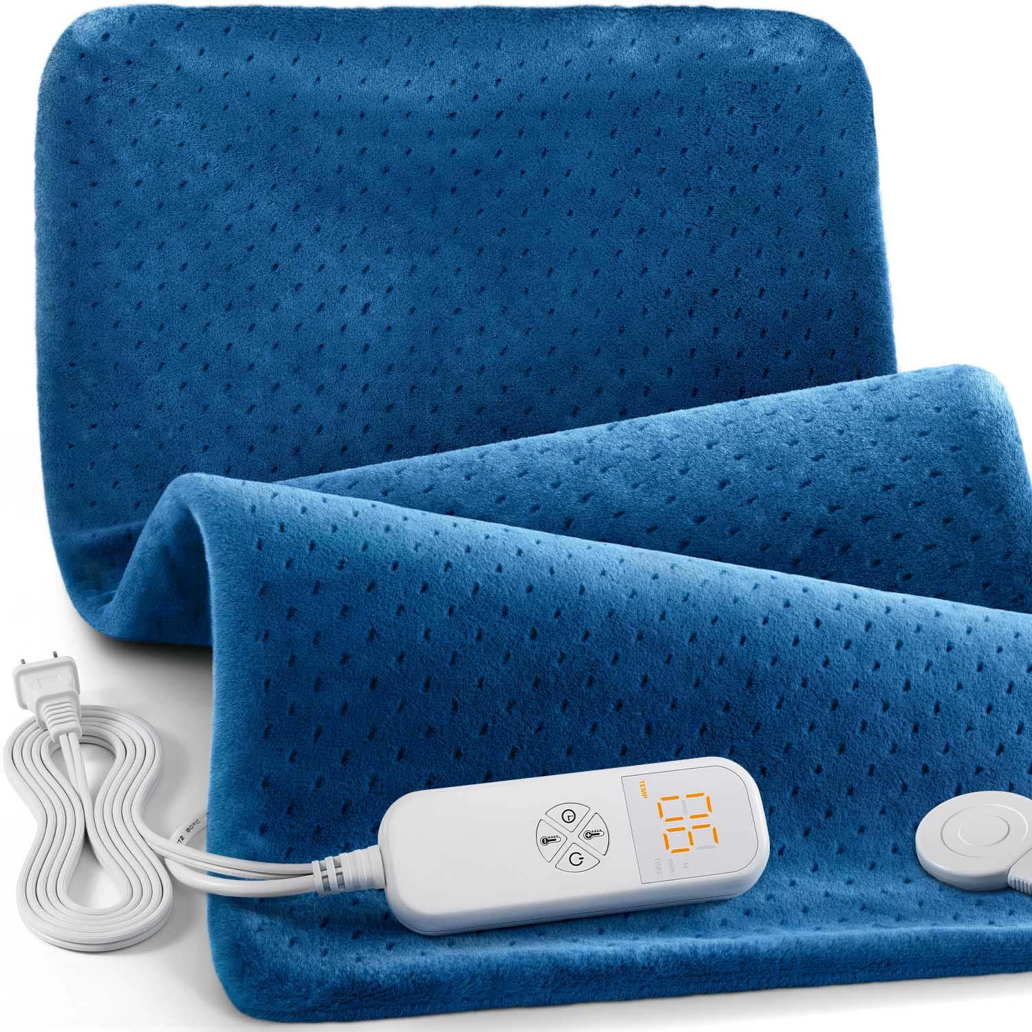 Fanatato heating pad back coverage shows wide area for full back comfort