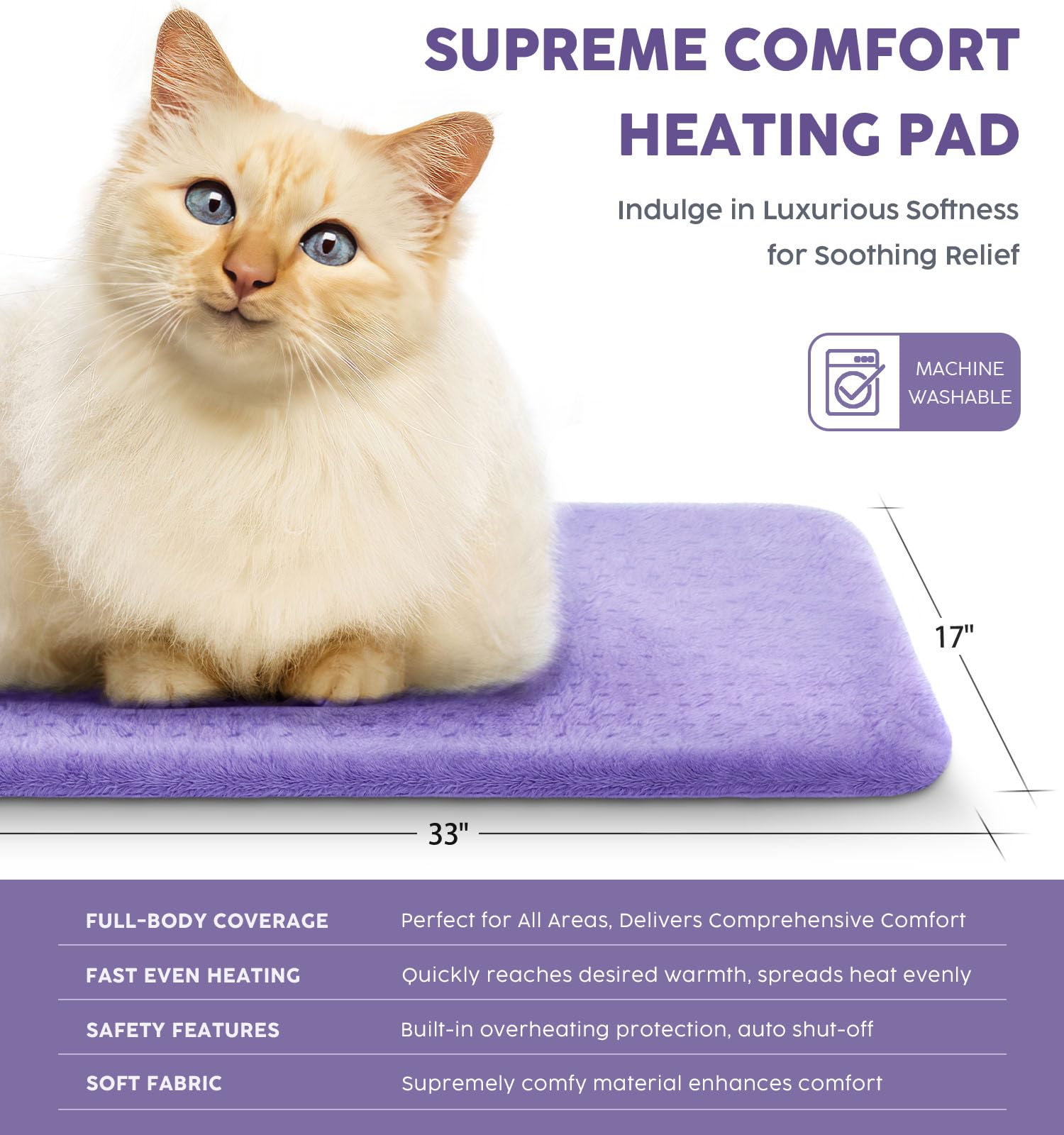 Fanatato heating pad is machine washable for easy maintenance.