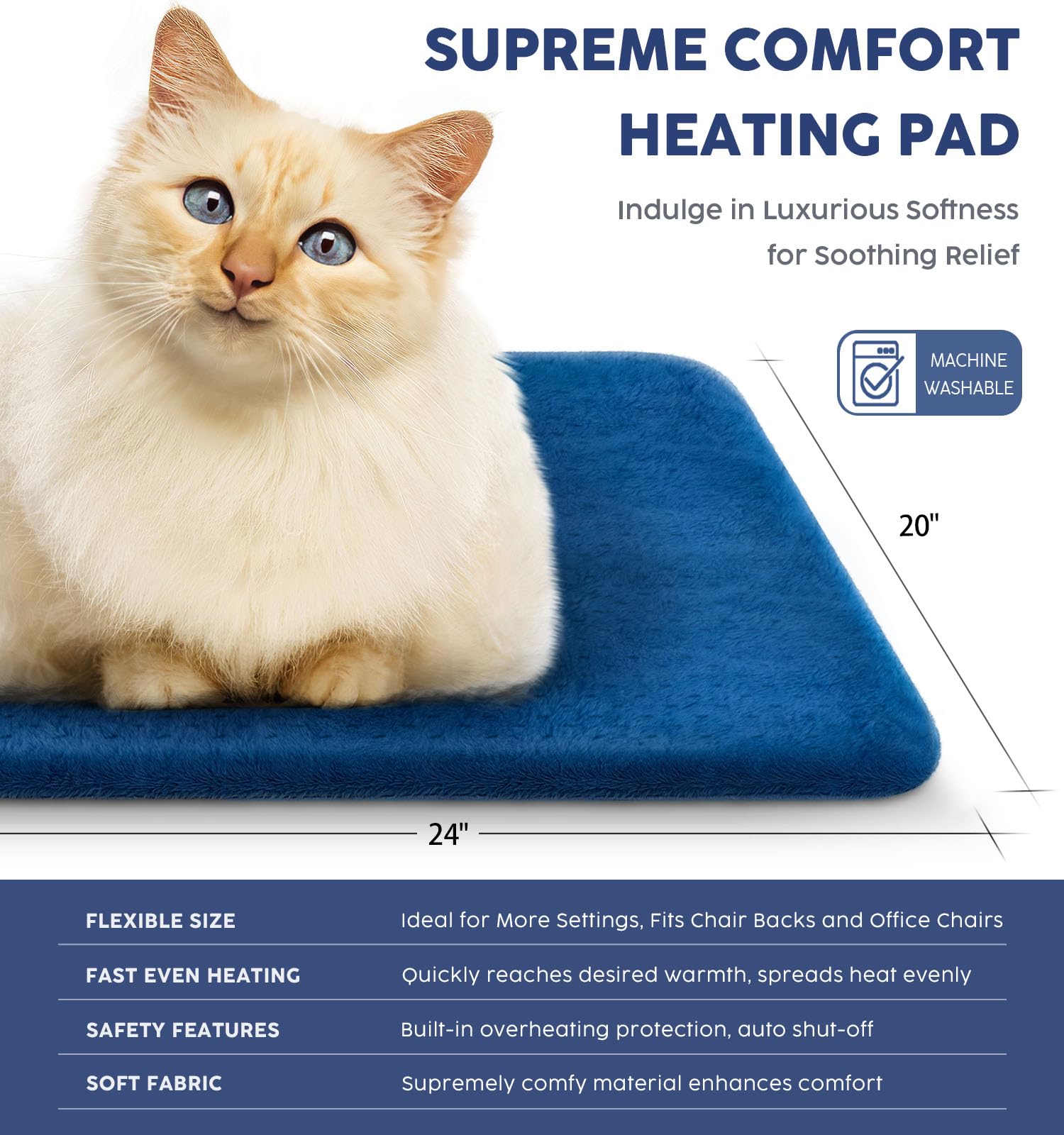 Fanatato heating pad machine washable for easy cleaning.