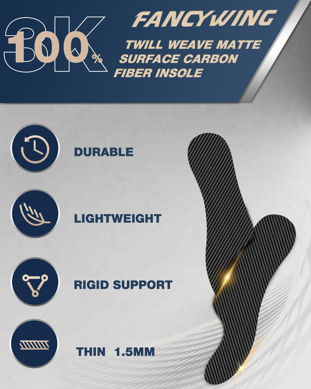 FANCYWING arch-support in athletic shoes for turf toe relief