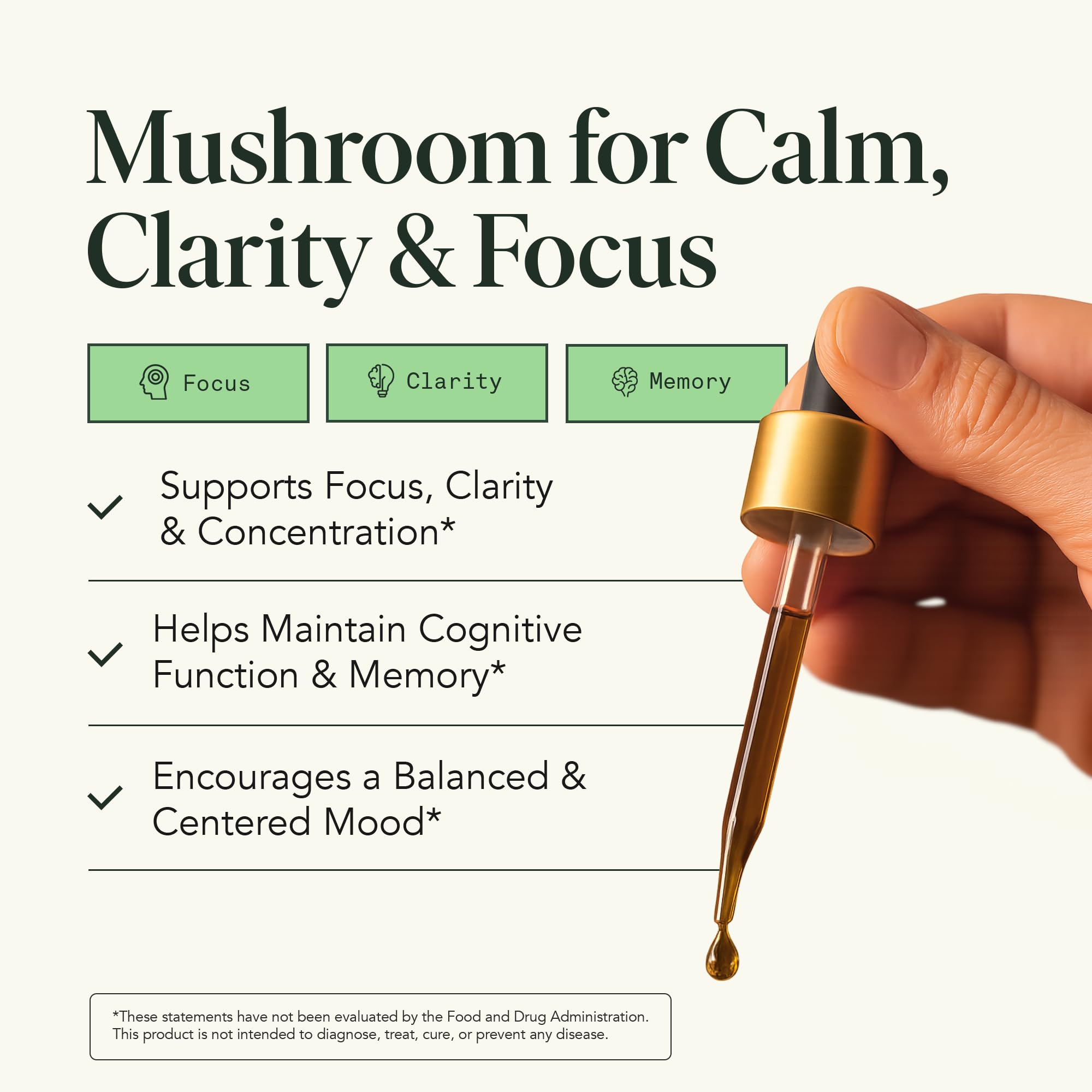 Fantastic Fungi Lions Mane tincture bottle with potent 1 mL servings for mental sharpness