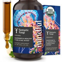 Fantastic Fungi Mindful Elixir dropper bottle for daily focus and clarity