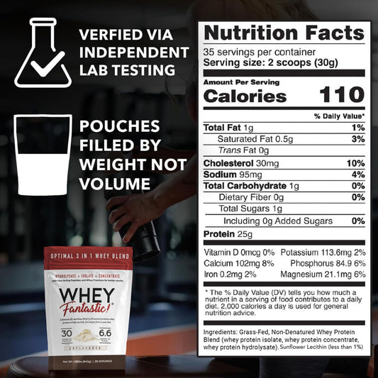 Fantastic Nutrition 3-in-1 Whey scoop for easy post-workout portions
