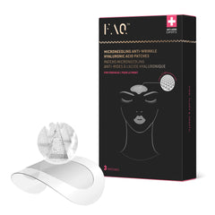 FAQ Forehead Patches applied on skin in close-up for smooth, calm appearance.