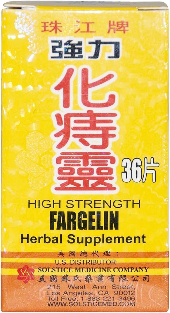 Fargelin high-strength tablets bottle front view for easy daily dosing.