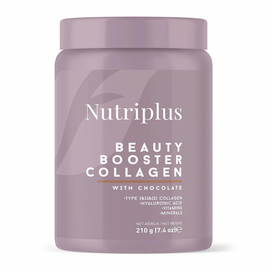 Farmasi Nutriplus Beauty Booster collagen chocolate jar supports skin and hair health