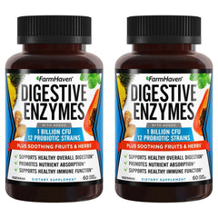 FarmHaven Digestive Enzymes bottle front – supports comfortable digestion after meals