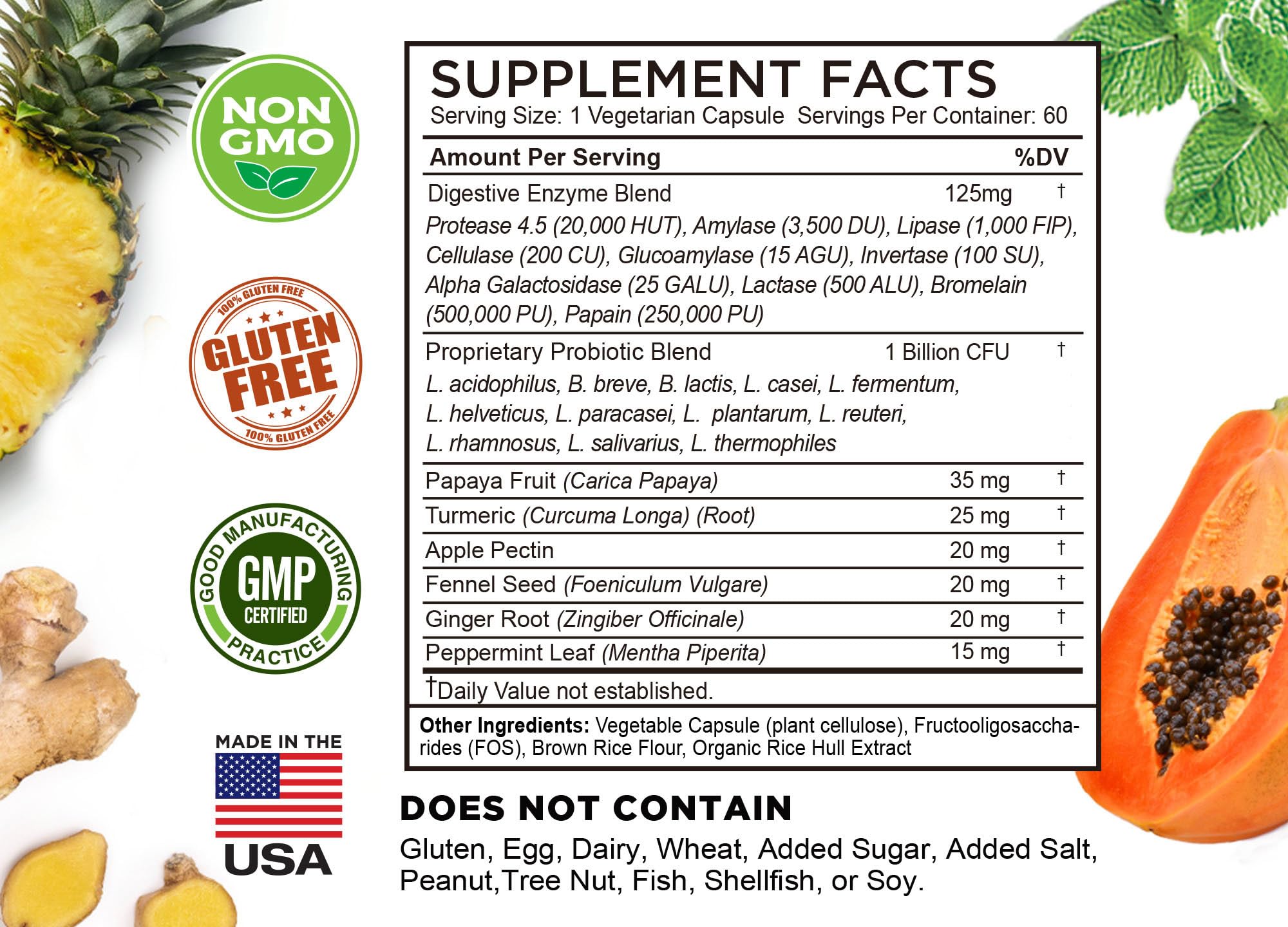 FarmHaven Digestive Enzymes made-in-usa badge – produced in NSF-certified facility with purity