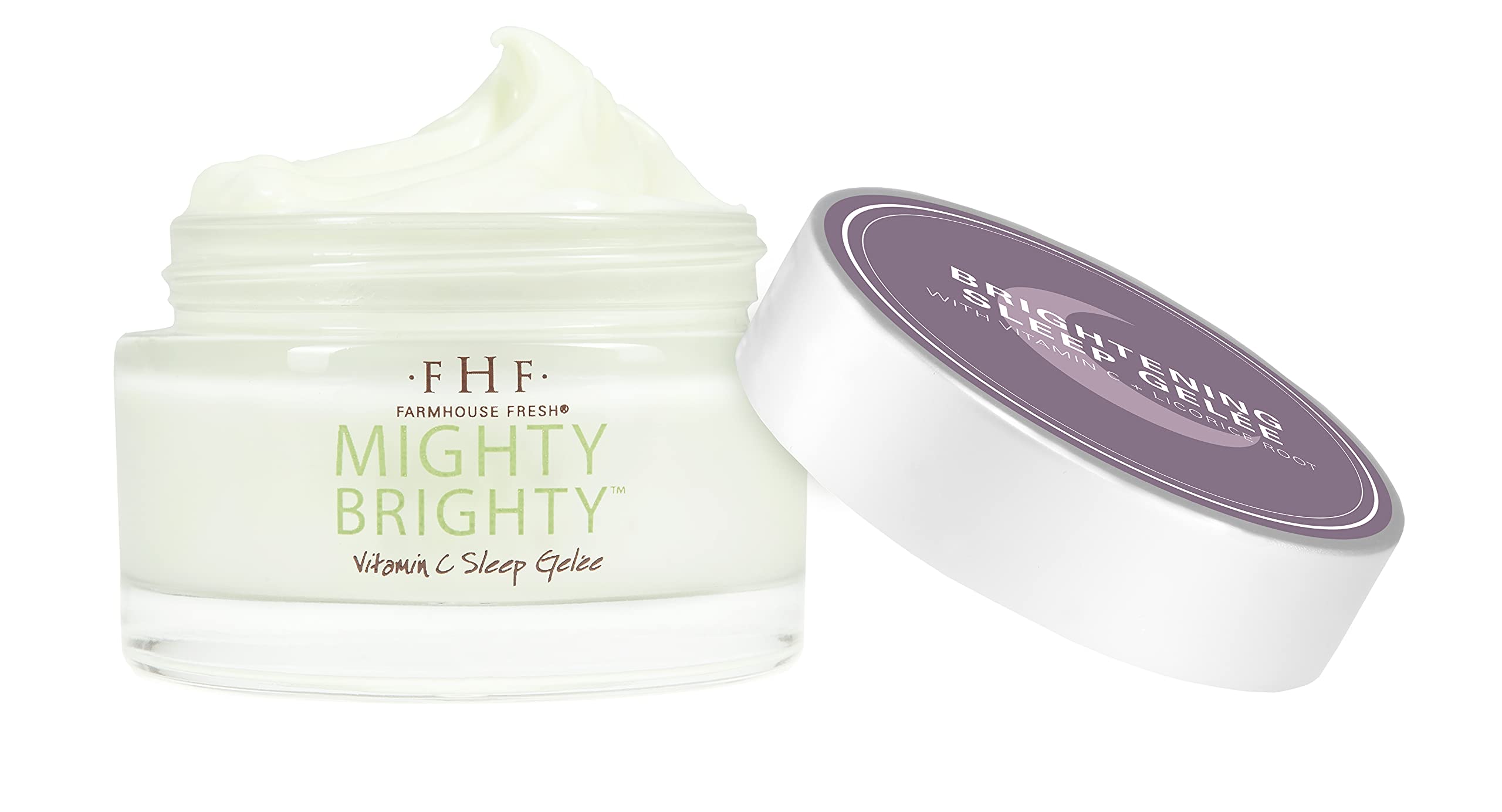 FarmHouse Fresh Mighty Brighty Gelee bottle close-up for radiant finish.