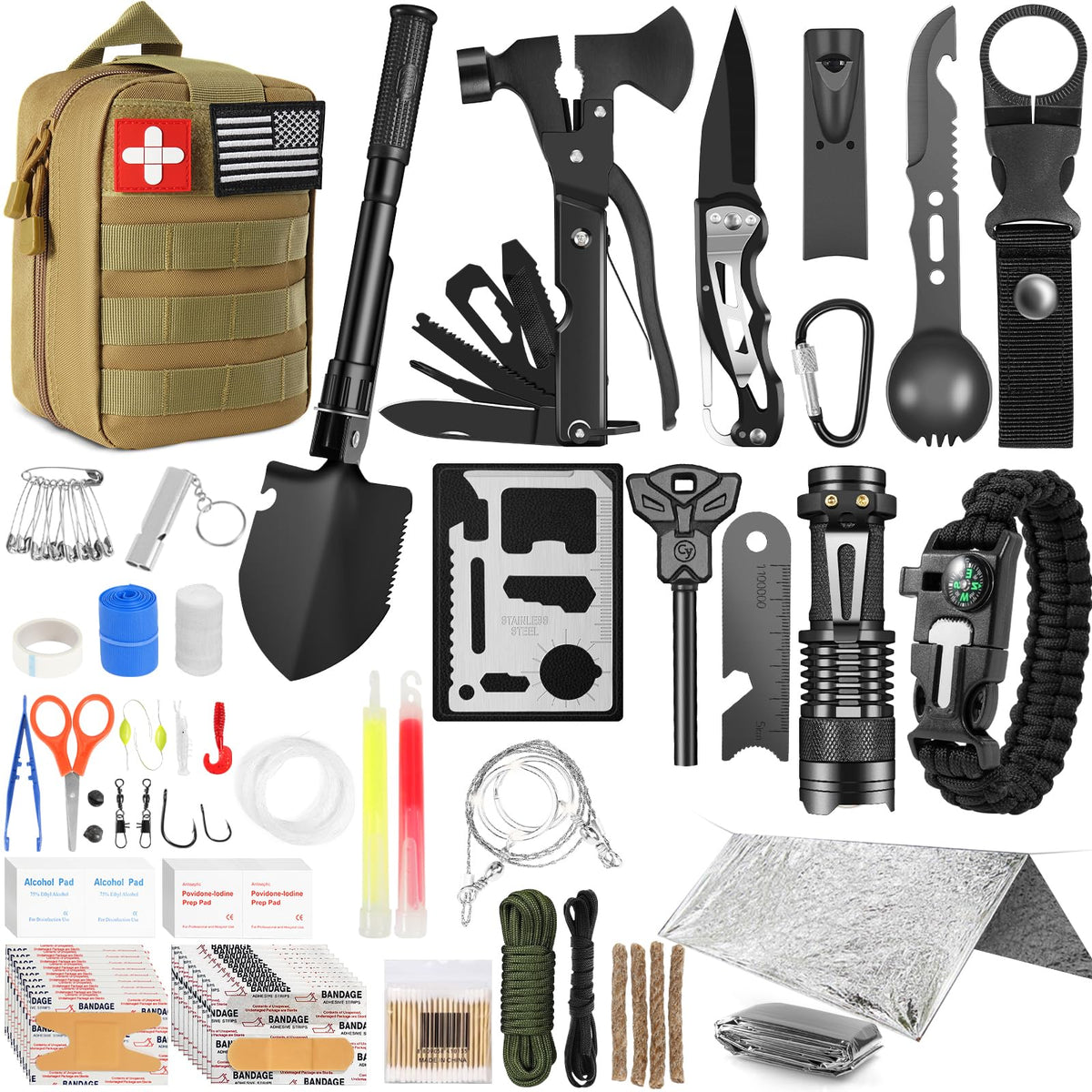 FARTSY Survival Kit 149Pcs full set for organized outdoor emergencies.