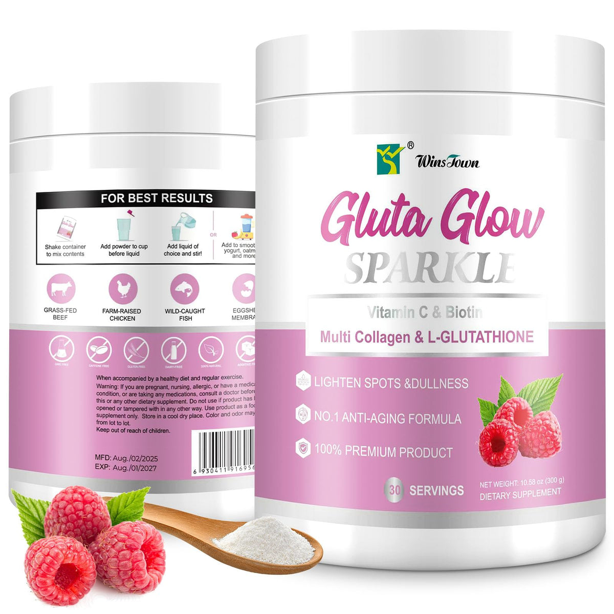 FARWIX multi-collagen and L-glutathione bottle highlighting skin elasticity support.