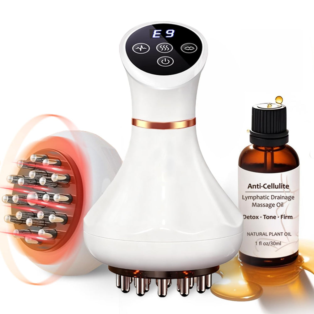 FASCITONE lymphatic drainage massager front view showing device design.