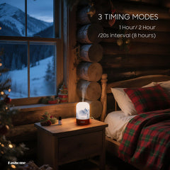 Fashome diffuser with warm-white light creates a calming ambience.