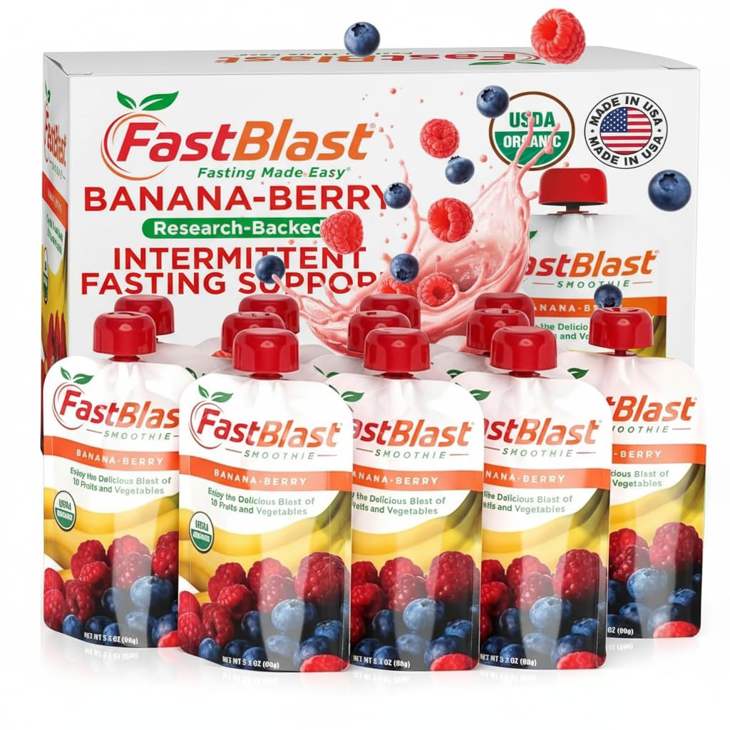 FastBlast Banana Berry pouch for a convenient on-the-go breakfast.