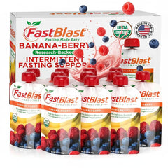 FastBlast Banana Berry pouch for a convenient on-the-go breakfast.