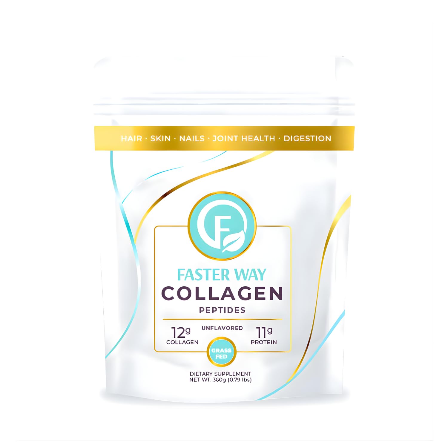 FASTer Way Collagen Peptides unflavored powder dissolves quickly in beverages