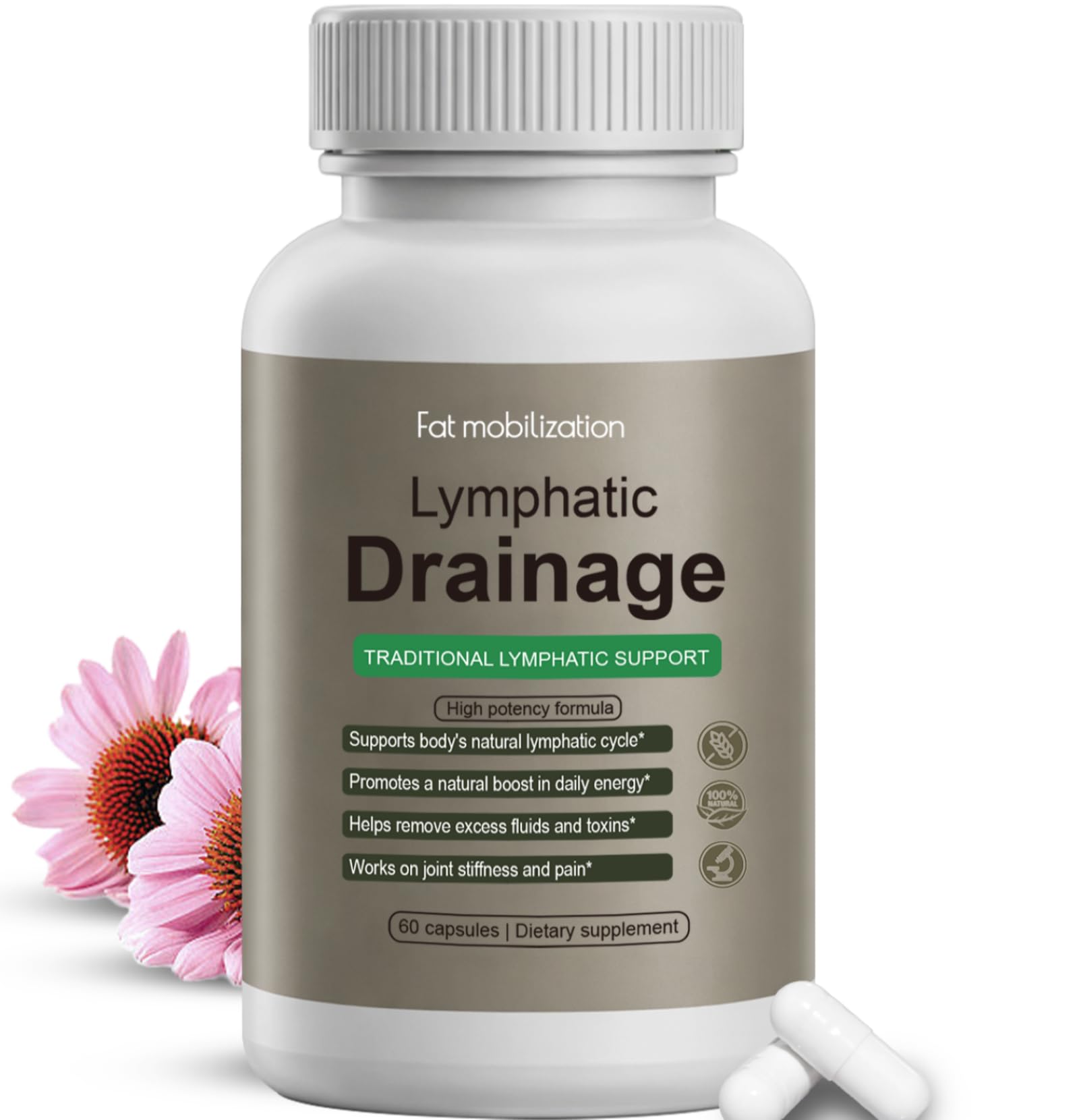 Fat mobilization Lymphatic Drainage Capsules bottle shown for daily lightness and wellness