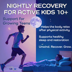 Child taking Fawelo night time vitamin with a glass of water
