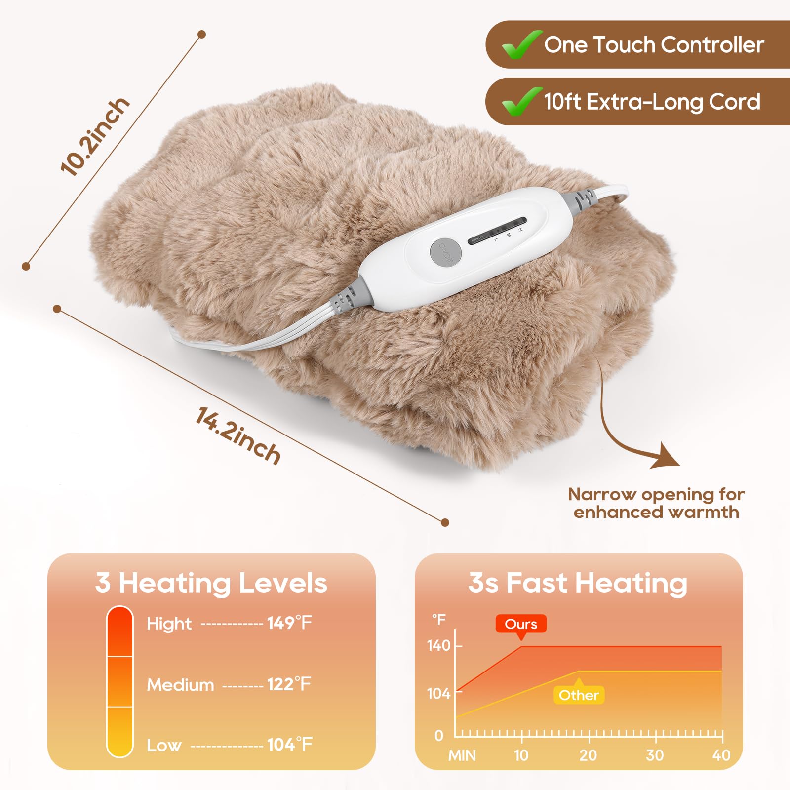 FAYKONCEN three heat levels for customizable warmth.