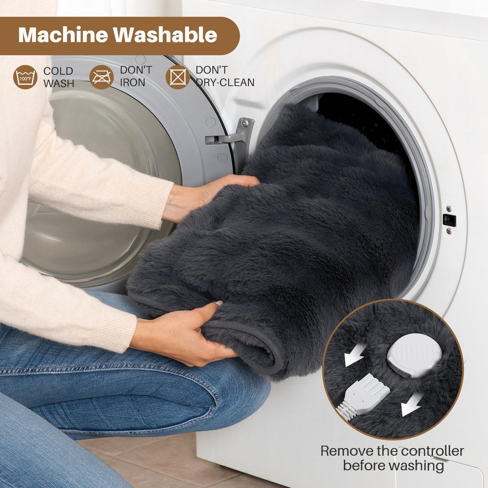 FAYKONCEN foot warmer being machine washed for easy care
