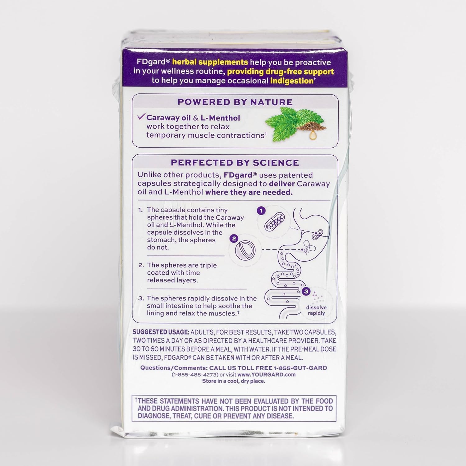 FDgard packaging showing travel-friendly design for on-the-go support.