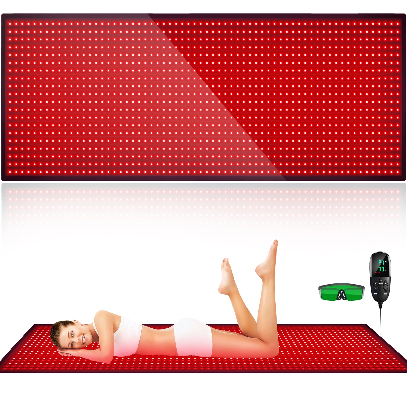 Feangli full-body red light therapy mat front view for at-home relaxation