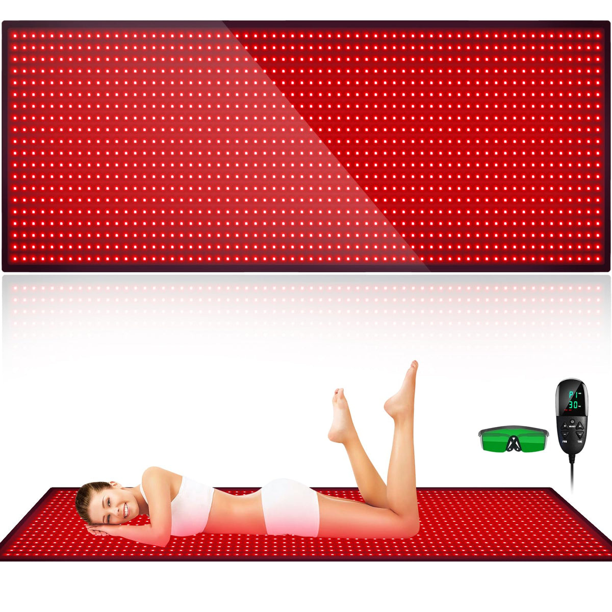 Feangli full-body red light therapy mat front view for at-home relaxation