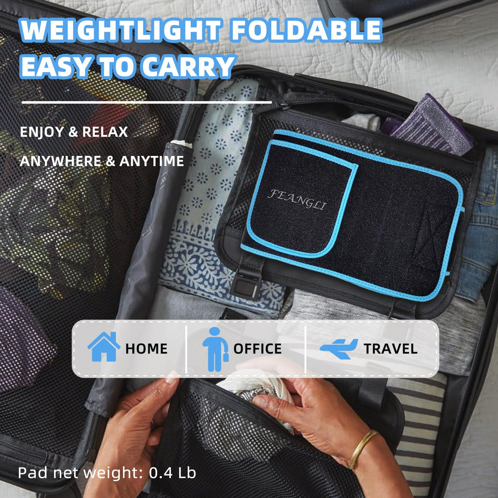 Feangli belt around the lower back for broad coverage.