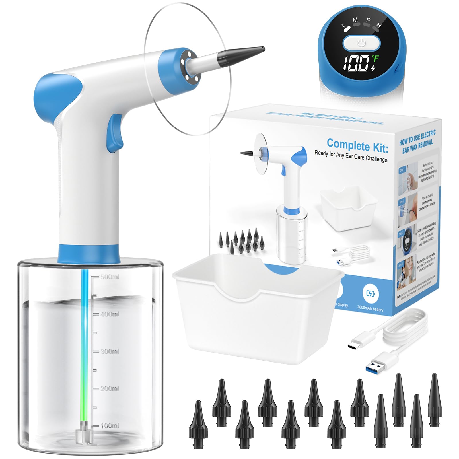 Featjoy Ear Wax Removal Kit basin for mess-free cleaning and rinsing
