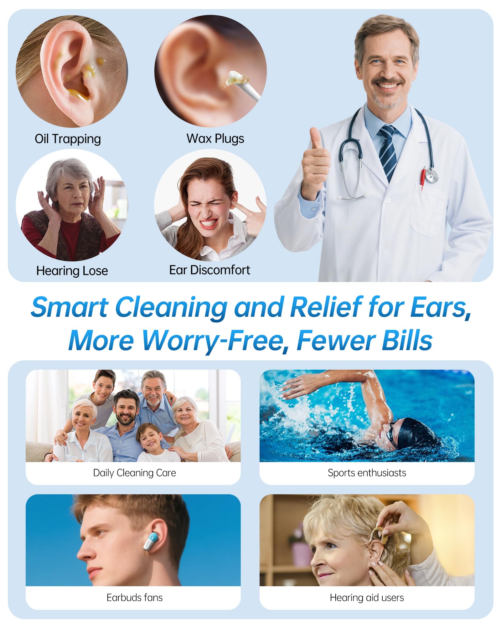 Featjoy Ear Wax Removal Kit ergonomic grip for steady handling