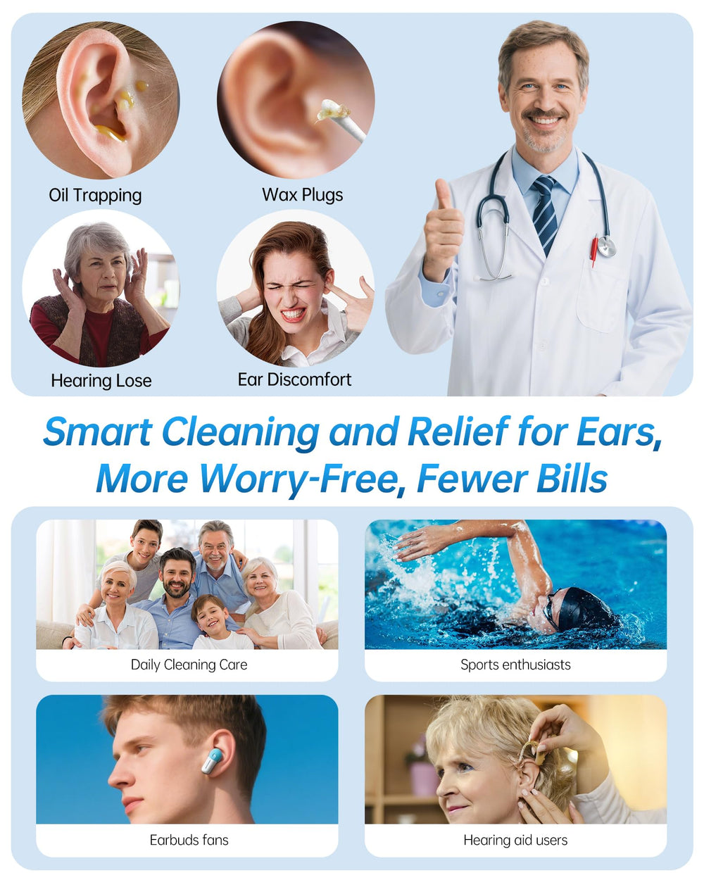 Featjoy Ear Wax Removal Kit ergonomic grip for steady handling