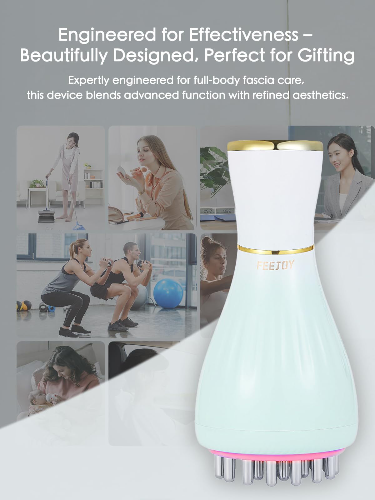 FEEJOY ergonomic handheld massage tool ready for full‑body use