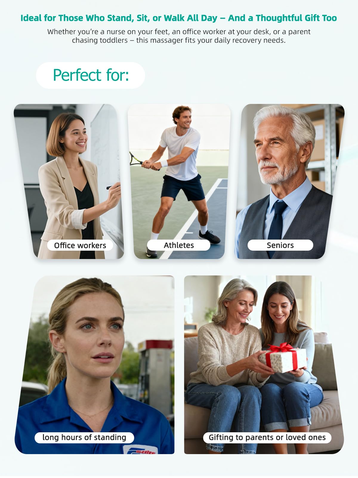 FEEJOY Leg Massager cordless design enables portable daily relief.