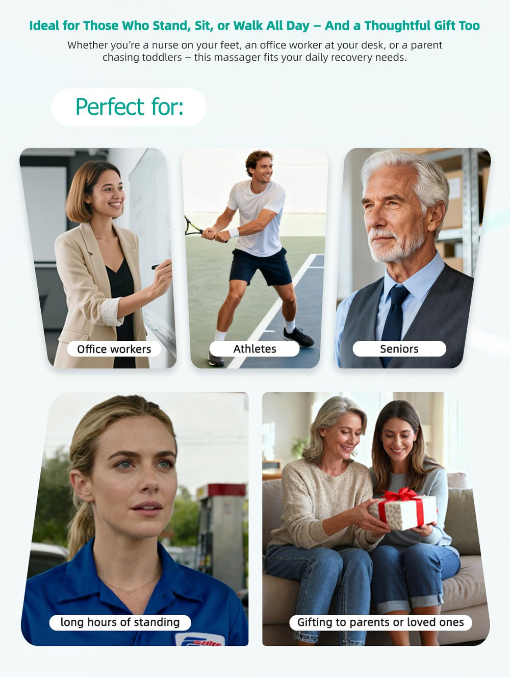 FEEJOY Leg Massager cordless design enables portable daily relief.