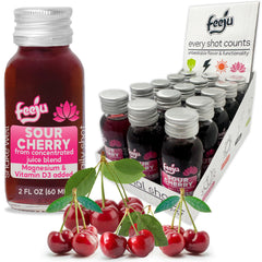 Feeju shot pour close-up showing vibrant color and easy post-workout boost.