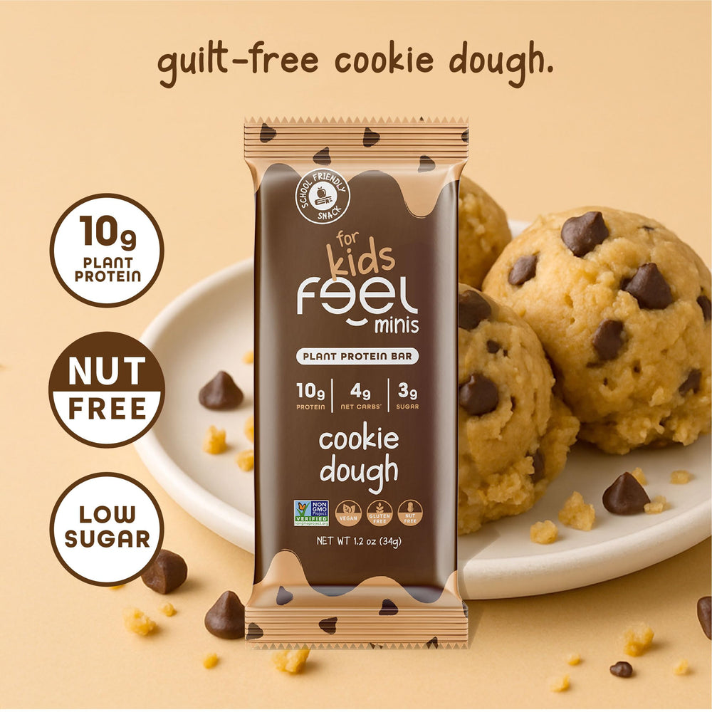 FEEL Feel Bar Minis Cookie Dough ingredients with dates, carrots, kale, beets
