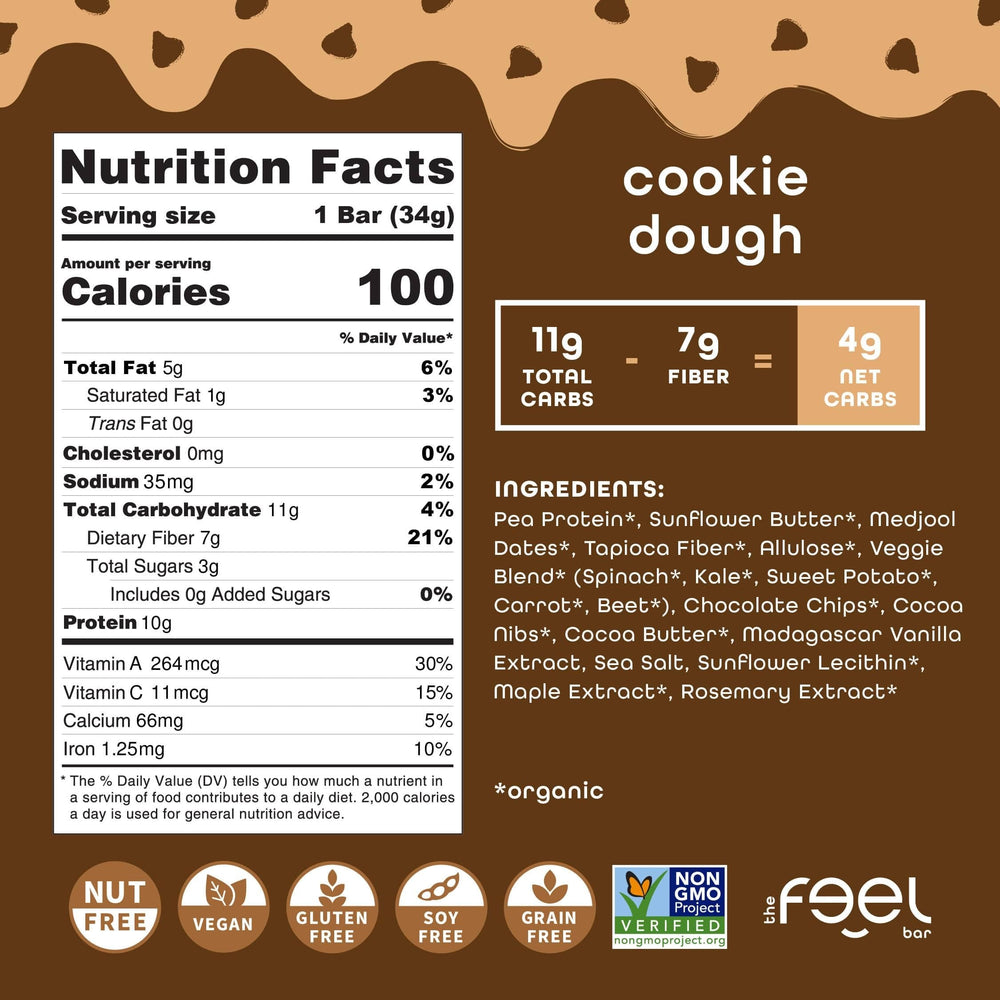 FEEL Feel Bar Minis Cookie Dough lunchbox idea for school snacks