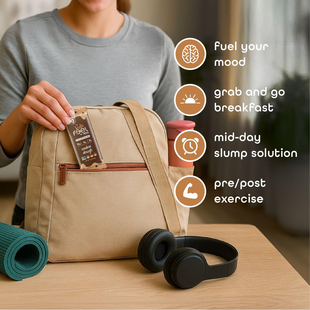 FEEL Feel Bar Minis Cookie Dough no-nuts-no-soy-no-dairy badge for safer snacking
