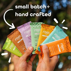 FEEL packaging with organic label and allergen-free claims.