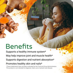 FEEL GOOD Curcumin powder stirred into golden milk for a warm beverage.