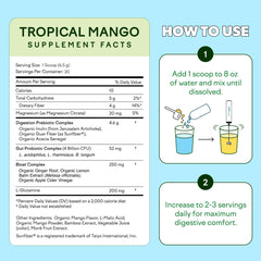Blended mango powder being mixed in a glass smooth texture