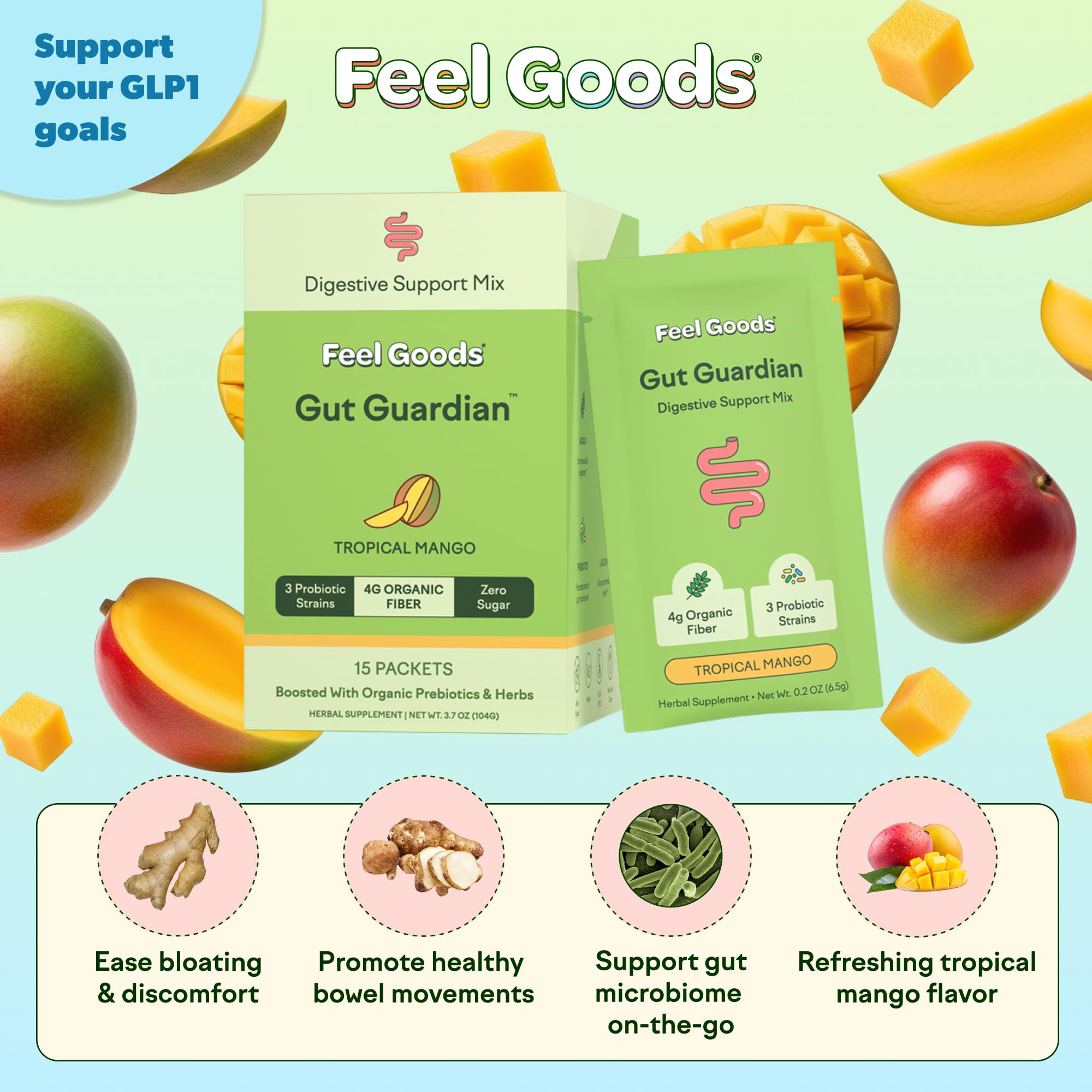 Feel Goods Gut Guardian probiotic blend with 4 billion CFUs per serving for gut balance