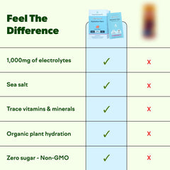 Feel Goods Hydration Hero on-the-go pack highlighting sugar-free electrolytes for daily energy.