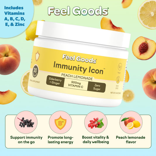 Feel Goods Immunity Icon vitamin C acerola highlight source of immune-support vitamin C