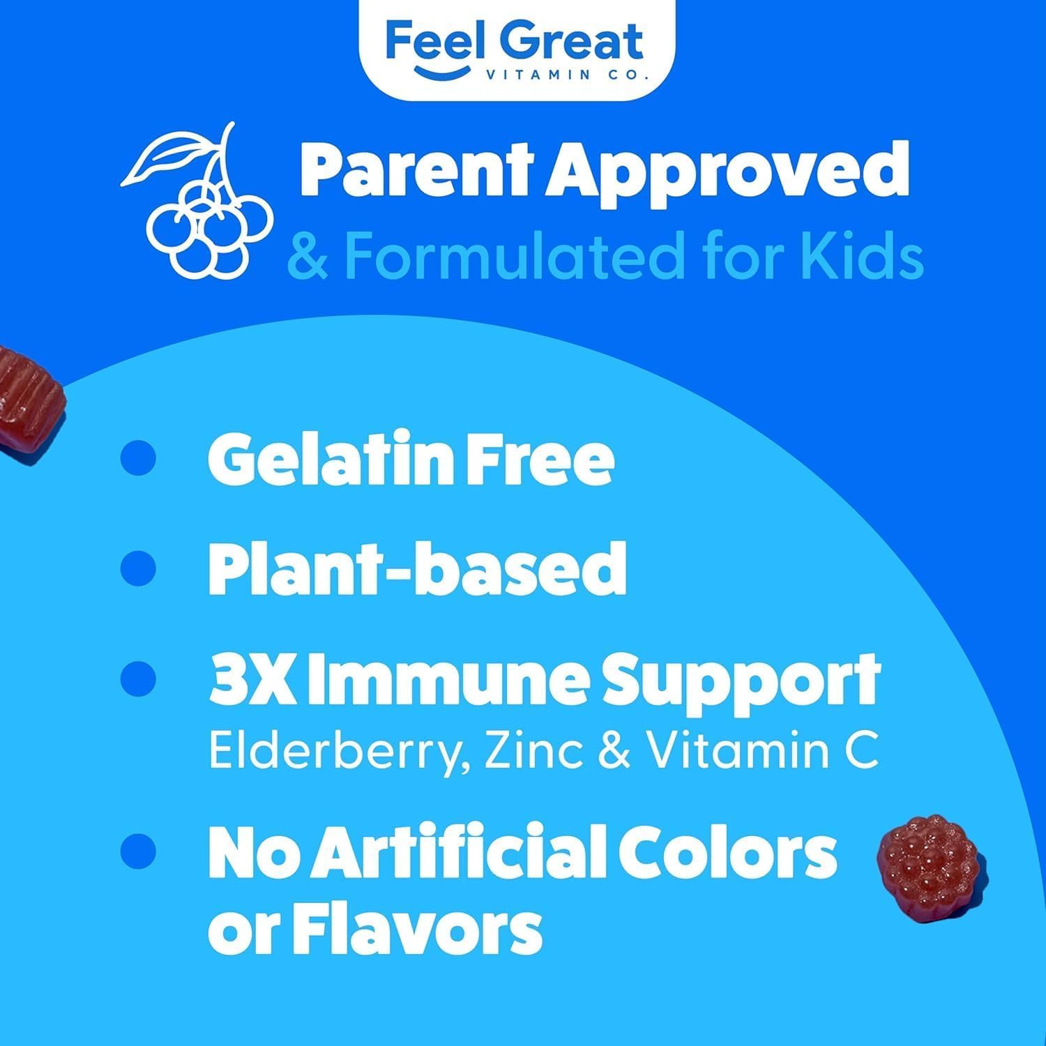 Feel Great 365 kids elderberry gummies ingredients list vegan multivitamin for kids.