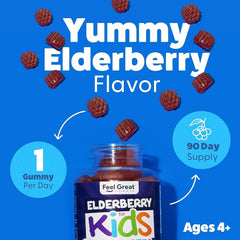 Feel Great 365 kids elderberry gummies texture close-up soft chewable.